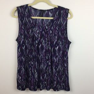 Susan Lawrence - Sleeveless Patterned Blouse